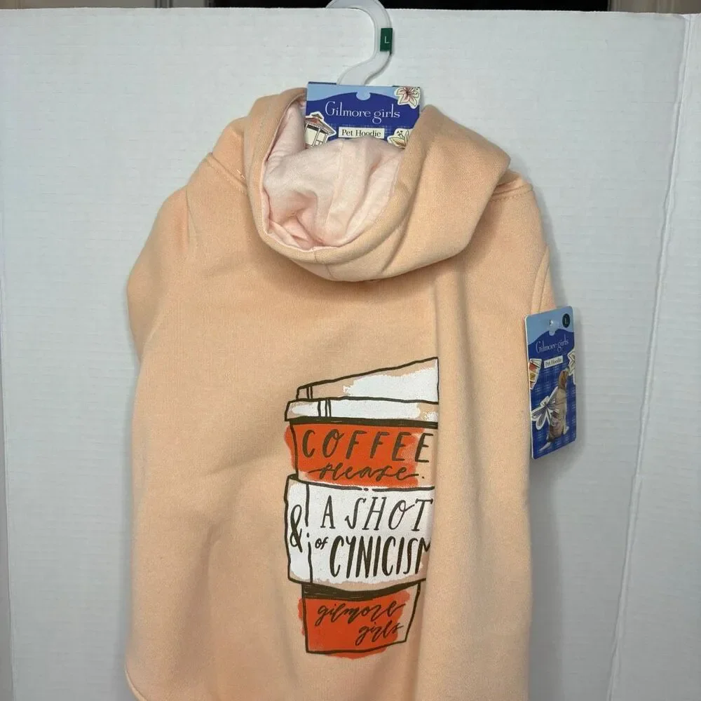 Gilmore Girls Peach Pink Dog Hooded Sweatshirt Pet Hoodie Size Large